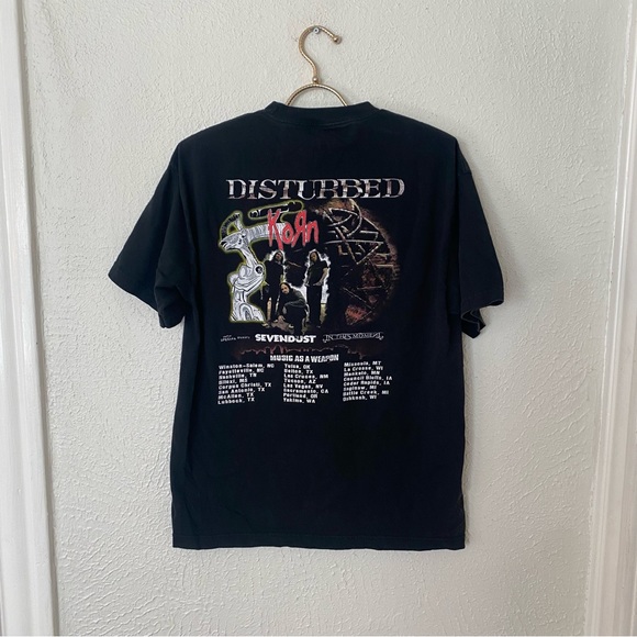 2011 DISTURBED Asylum Band Tour T-Shirt Music As A Weapon KORN - Picture 3 of 13